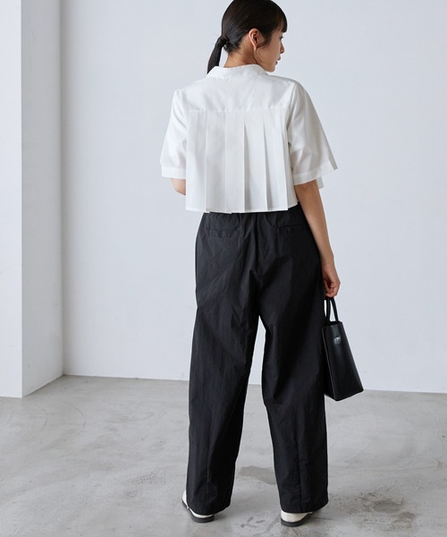 forksy.(フォルクシー)の「【forksy.】ブロードプリーツクロップド丈半袖シャツ(シャツ/ブラウス・レディース・ホワイト/ブルー/ブラック/グレー・FREE)」の18枚目の写真