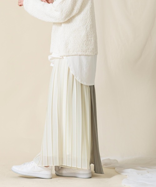 Risley（リズレー）の「ラッププリーツパンツ（その他パンツ・レディース・グレー×ホワイト・FREE）」の8枚目の写真