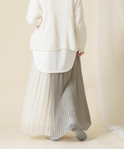 Risley（リズレー）の「ラッププリーツパンツ（その他パンツ・レディース・グレー×ホワイト・FREE）」の9枚目の写真