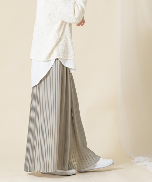 Risley（リズレー）の「ラッププリーツパンツ（その他パンツ・レディース・グレー×ホワイト・FREE）」の10枚目の写真