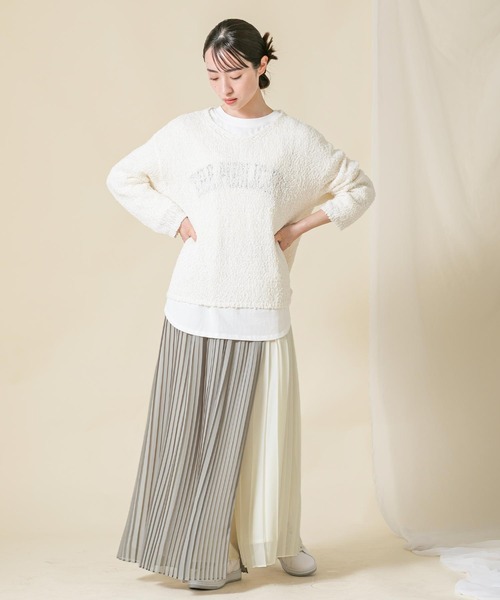 Risley（リズレー）の「ラッププリーツパンツ（その他パンツ・レディース・グレー×ホワイト・FREE）」の2枚目の写真