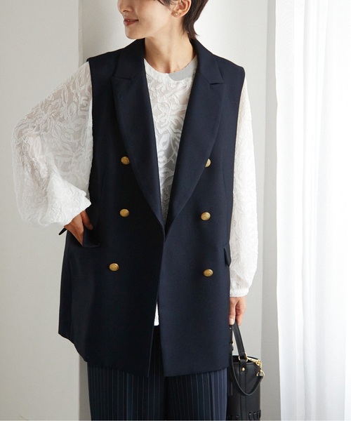 3000円OFF【ジャーナル レリューム】T/Wギャバネイビーブレザー