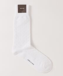 ジャカード市松柄　クルーソックス