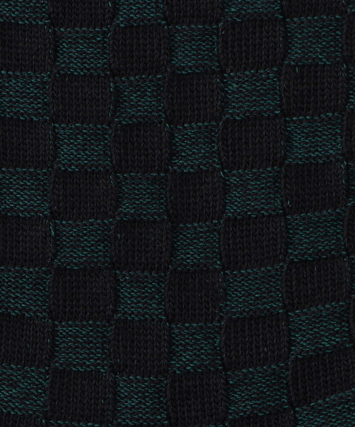 COMME CA MEN(コムサメン)の「ジャカード市松柄 クルーソックス(ソックス/靴下・メンズ・ブラウン/ブラック/ネイビー/ホワイト/グリーン/ブルー・27.0cm)」の14枚目の写真