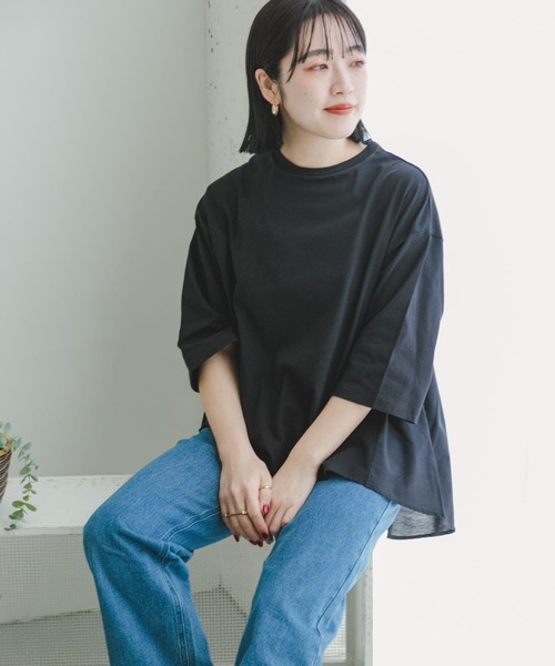 ITEMS URBANRESEARCH（アイテムズ アーバンリサーチ）の「バックギャザーTシャツ（Tシャツ/カットソー・レディース・チャコールグレー/ホワイト/ブラック/グレー系その他・FREE）」の14枚目の写真