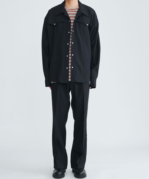 FACCIES（ファチーズ）の「【FACCIES/ファッチーズ】Wt Mix Dry Twill Sh（シャツ/ブラウス・メンズ・グリーン/ブラック・1/2）」の10枚目の写真