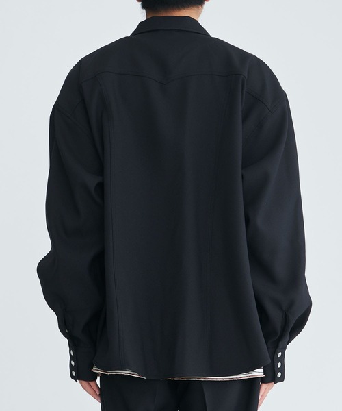 FACCIES（ファチーズ）の「【FACCIES/ファッチーズ】Wt Mix Dry Twill Sh（シャツ/ブラウス・メンズ・グリーン/ブラック・1/2）」の8枚目の写真