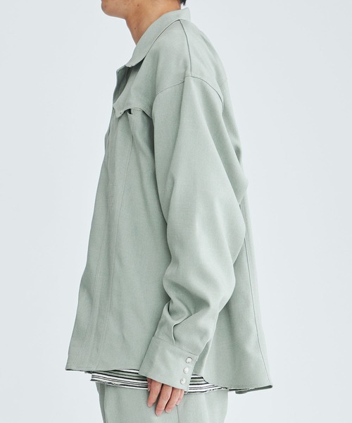 FACCIES（ファチーズ）の「【FACCIES/ファッチーズ】Wt Mix Dry Twill Sh（シャツ/ブラウス・メンズ・グリーン/ブラック・1/2）」の9枚目の写真