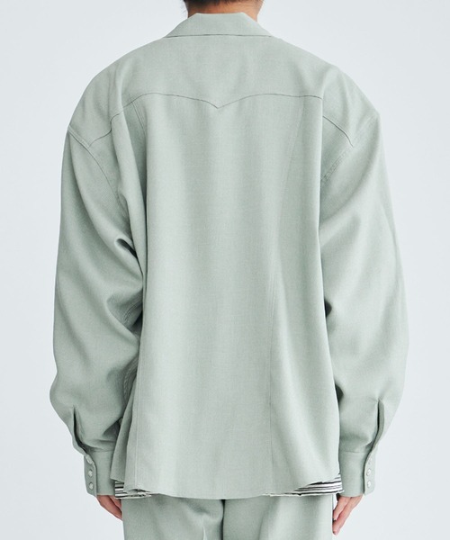 FACCIES（ファチーズ）の「【FACCIES/ファッチーズ】Wt Mix Dry Twill Sh（シャツ/ブラウス・メンズ・グリーン/ブラック・1/2）」の20枚目の写真