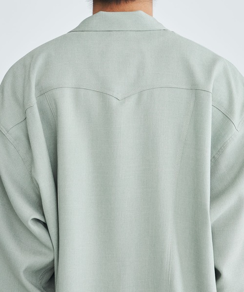 FACCIES（ファチーズ）の「【FACCIES/ファッチーズ】Wt Mix Dry Twill Sh（シャツ/ブラウス・メンズ・グリーン/ブラック・1/2）」の7枚目の写真