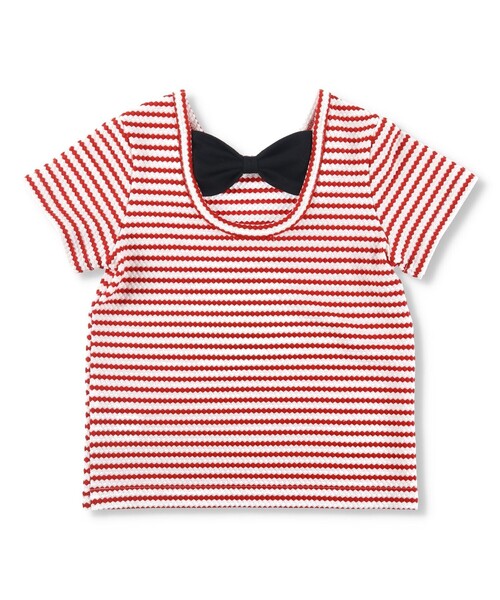 BRANSHES(ブランシェス)の「後ろリボン半袖Tシャツ(Tシャツ/カットソー・キッズ・レッド/ブラック/グリーン・100/150/130/110/120/140/90)」の3枚目の写真