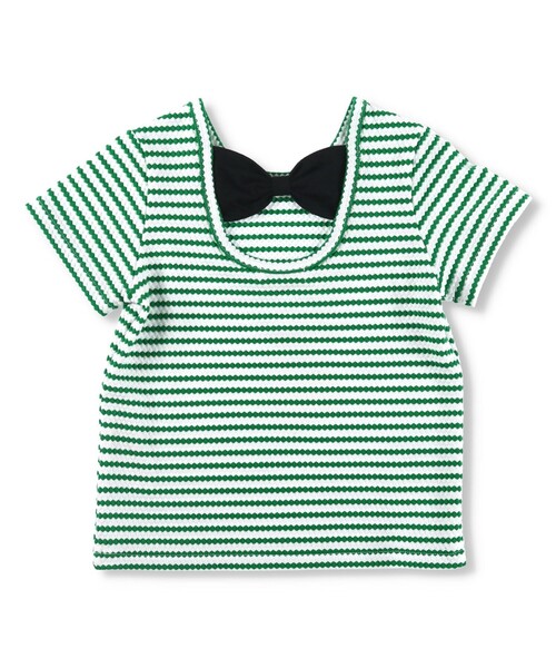 BRANSHES(ブランシェス)の「後ろリボン半袖Tシャツ(Tシャツ/カットソー・キッズ・レッド/ブラック/グリーン・100/150/130/110/120/140/90)」の5枚目の写真