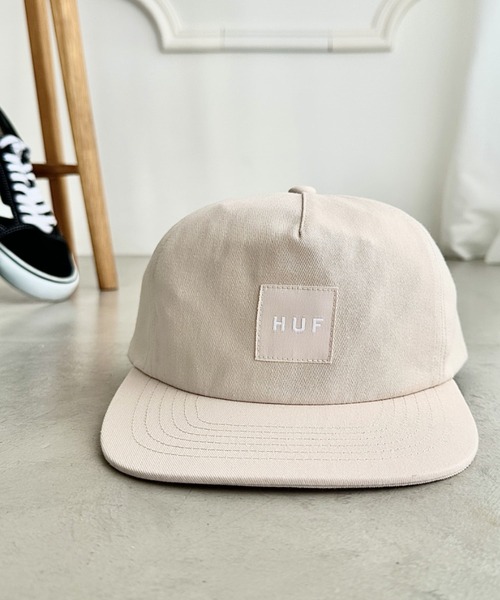 【美品】HUF ハフ キャップ 白黒 セール】HUF(ハフ)/ボックスロゴ スナップバック キャップ/HUF