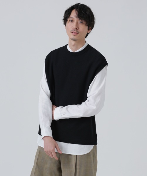 NANO universe(ナノユニバース)の「LB.03/「タフニット」凹凸ベスト(ベスト・メンズ・ブラック/グリーン・L/M/S)」の10枚目の写真