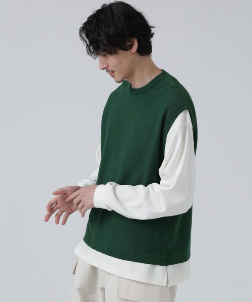 NANO universe(ナノユニバース)の「LB.03/「タフニット」凹凸ベスト(ベスト・メンズ・ブラック/グリーン・L/M/S)」の14枚目の写真