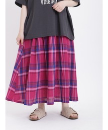 チェック柄ギャザースカート