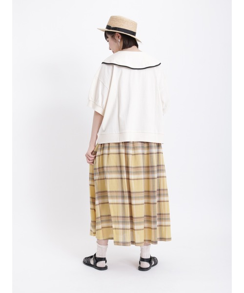 Samansa Mos2（サマンサ モスモス）の「チェック柄ギャザースカート（スカート・レディース・ピンク/グリーン/ベージュ/ネイビー・ﾌﾘ-）」の9枚目の写真