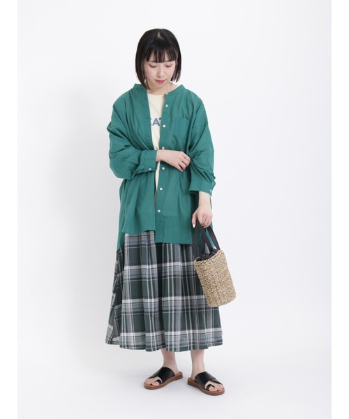 Samansa Mos2（サマンサ モスモス）の「チェック柄ギャザースカート（スカート・レディース・ピンク/グリーン/ベージュ/ネイビー・ﾌﾘ-）」の11枚目の写真