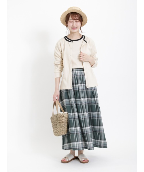 Samansa Mos2（サマンサ モスモス）の「チェック柄ギャザースカート（スカート・レディース・ピンク/グリーン/ベージュ/ネイビー・ﾌﾘ-）」の17枚目の写真