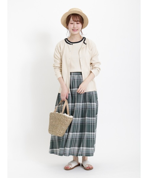 Samansa Mos2（サマンサ モスモス）の「チェック柄ギャザースカート（スカート・レディース・ピンク/グリーン/ベージュ/ネイビー・ﾌﾘ-）」の18枚目の写真