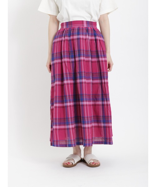 Samansa Mos2（サマンサ モスモス）の「チェック柄ギャザースカート（スカート・レディース・ピンク/グリーン/ベージュ/ネイビー・ﾌﾘ-）」の20枚目の写真