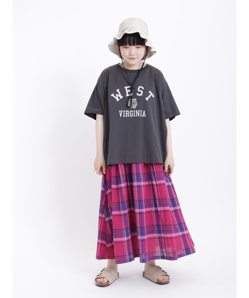 Samansa Mos2（サマンサ モスモス）の「チェック柄ギャザースカート（スカート・レディース・ピンク/グリーン/ベージュ/ネイビー・ﾌﾘ-）」の15枚目の写真