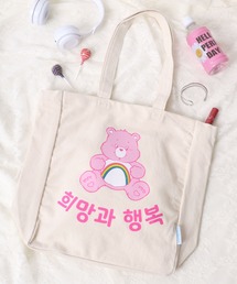 Care Bears(ケアベア)キャラクター×ハングルロゴプリント キャンバストートバッグ