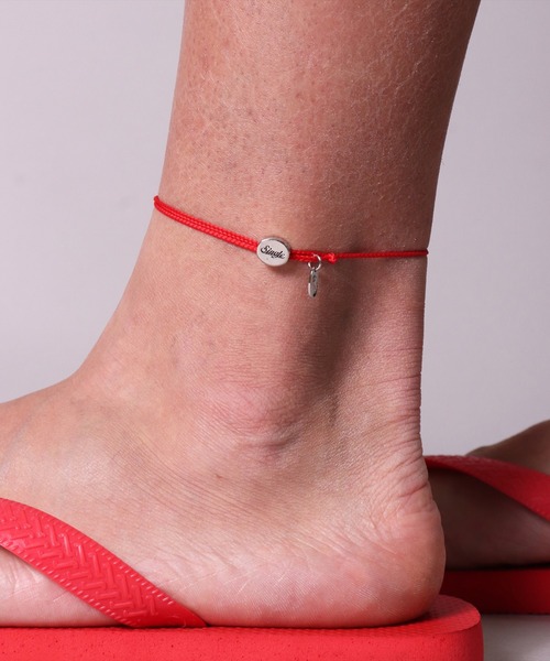 BAYBLO（ベイブロ）の「(BB)【ユニセックス】アクリルコード 編み込み メッセージ アンクレット（アンクレット・メンズ・ブラック/グリーン/グレー/オレンジ/レッド/ブラウン/ネイビー・FREE）」の6枚目の写真