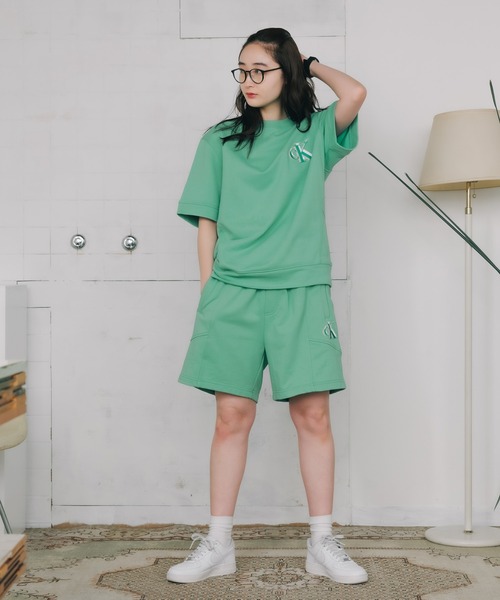 Calvin Klein(カルバン・クライン)の「Calvin Klein/カルバンクライン A-SEASONAL MNGM HWK SHORTS ショーツ スウエットパンツ(その他パンツ・メンズ・オフホワイト/ブラック/グリーン・L/M/XL)」の22枚目の写真