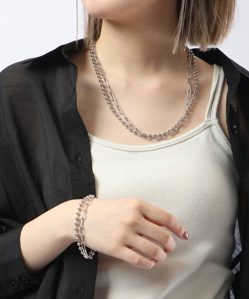 FUNALIVE（ファンアライブ）の「JON 『２点セット』ネックレス、ブレスレット　ペアセット（ネックレス・メンズ・シルバー系その他/シルバー/シルバー系その他5/シルバー系その他3/シルバー系その他6/シルバー系その他2/シルバー系その他4/ブラック・FREE）」の4枚目の写真