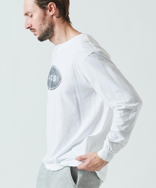 ACANTHUS（アカンサス）の「mlt4331- Damage Spray Circle Logo L-S Tee カットソー（Tシャツ/カットソー・メンズ・ブラック/ホワイト/グリーン・M/XL/L/S）」の5枚目の写真