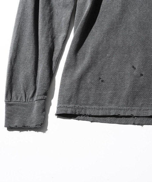 ACANTHUS（アカンサス）の「mlt4331- Damage Spray Circle Logo L-S Tee カットソー（Tシャツ/カットソー・メンズ・ブラック/ホワイト/グリーン・M/XL/L/S）」の17枚目の写真