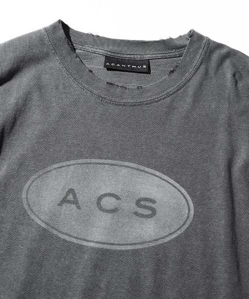 ACANTHUS（アカンサス）の「mlt4331- Damage Spray Circle Logo L-S Tee カットソー（Tシャツ/カットソー・メンズ・ブラック/ホワイト/グリーン・M/XL/L/S）」の18枚目の写真