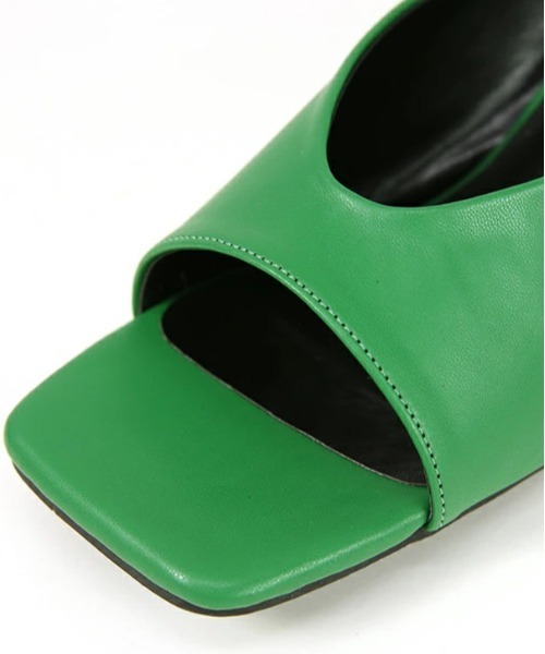 and it_（アンドイット）の「THE5 スクエアオープントゥヒールサンダル（サンダル・レディース・ブラック/ベージュ/グリーン・LL/S/L/M）」の9枚目の写真