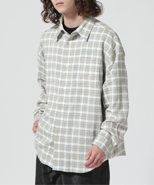 WHITELAND(ホワイトランド)の「WHITELAND/ホワイトランド/チェックシャツ(シャツ/ブラウス・メンズ・ミント/ブラック・F)」の2枚目の写真