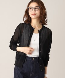 UNTITLED | 【梅雨の羽織り、冷房対策に／洗える】コットンエステル メッシュカーディガン(カーディガン/ボレロ)