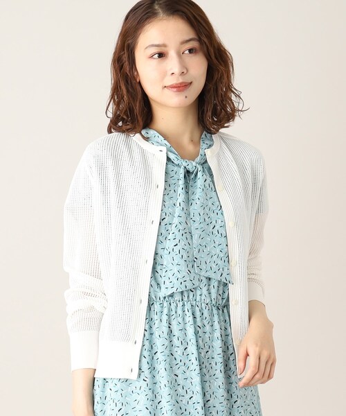美品✴︎UNTITLED アンタイトル✴︎コットンエステルメッシュ カーディガン UNTITLED（アンタイトル）の「◇【梅雨の羽織り、冷房対策に