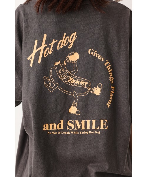 RODEO CROWNS WIDE BOWL（ロデオクラウンズワイドボウル）の「Hot dog gives Tシャツ（Tシャツ/カットソー・レディース・ホワイト/チャコールグレー/ライトイエロー・FREE）」の10枚目の写真