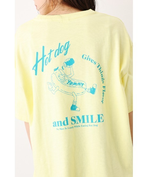 RODEO CROWNS WIDE BOWL（ロデオクラウンズワイドボウル）の「Hot dog gives Tシャツ（Tシャツ/カットソー・レディース・ホワイト/チャコールグレー/ライトイエロー・FREE）」の15枚目の写真