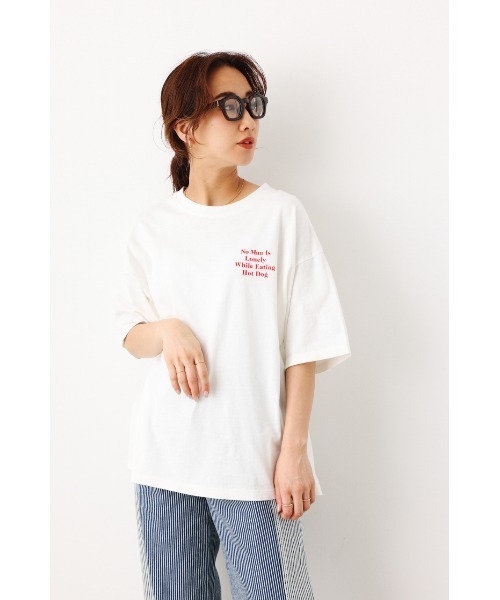 RODEO CROWNS WIDE BOWL（ロデオクラウンズワイドボウル）の「Hot dog gives Tシャツ（Tシャツ/カットソー・レディース・ホワイト/チャコールグレー/ライトイエロー・FREE）」の18枚目の写真