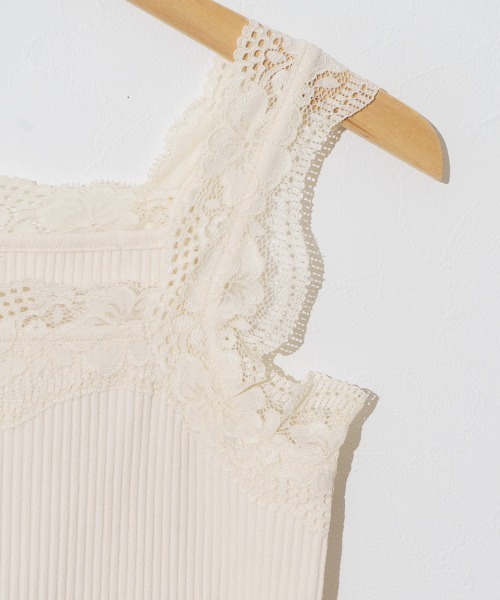 flower(フラワー)の「ゴージャスレースキャミ2(キャミソール・レディース・ブラウン/ベージュ/グレー/ブラック/アイボリー/ピンク・FREE)」の17枚目の写真