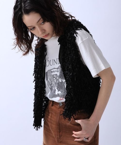 JEANASIS(ジーナシス)の「シアーベロアフリンジベスト/967884(ベスト・レディース・ホワイト/ブラック/グレー・FREE)」の8枚目の写真