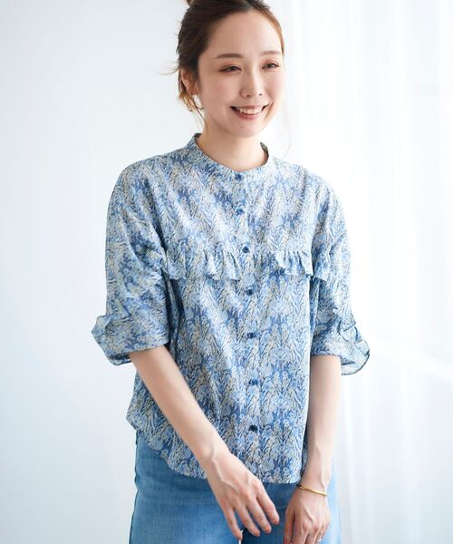 le.coeur blanc（ルクールブラン）の「リバティプリントフリルブラウス（シャツ/ブラウス・レディース・ブラック系その他/ブルー系その他2・38）」の21枚目の写真