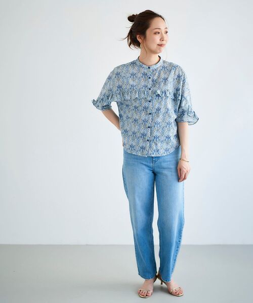 le.coeur blanc（ルクールブラン）の「リバティプリントフリルブラウス（シャツ/ブラウス・レディース・ブラック系その他/ブルー系その他2・38）」の12枚目の写真