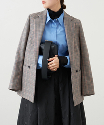 IENA | グレンチェック W前ジャケット(テーラードジャケット)