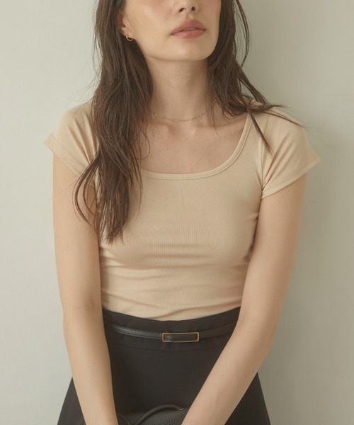 ACYM（アシーム）の「Round cut mini Tシャツ（Tシャツ/カットソー・レディース・ホワイト/ベージュ/ブラック・FREE）」の17枚目の写真