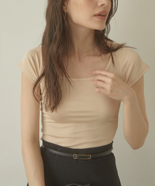 ACYM（アシーム）の「Round cut mini Tシャツ（Tシャツ/カットソー・レディース・ホワイト/ベージュ/ブラック・FREE）」の18枚目の写真