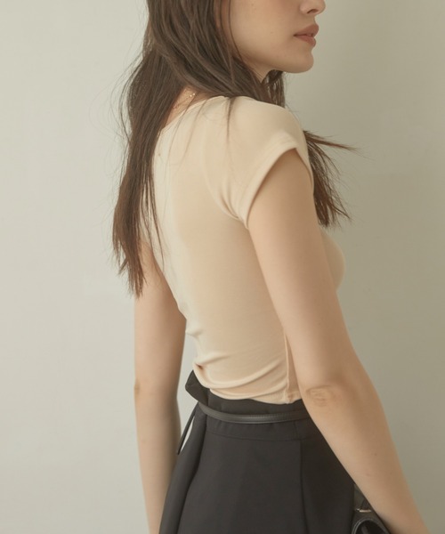 ACYM（アシーム）の「Round cut mini Tシャツ（Tシャツ/カットソー・レディース・ホワイト/ベージュ/ブラック・FREE）」の19枚目の写真