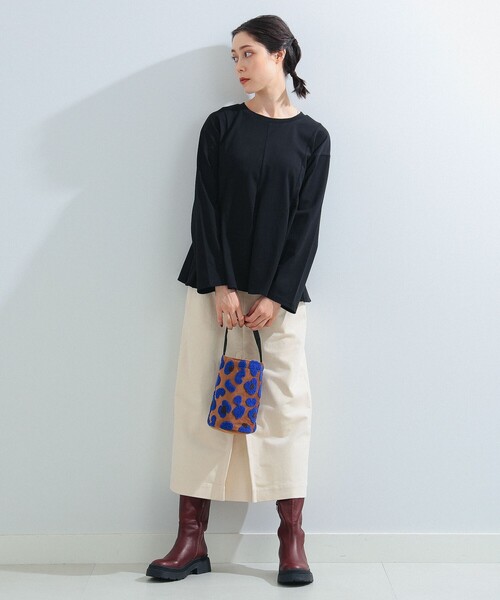 Ray BEAMS（レイビームス）の「beej × Ray BEAMS / 別注 Velour ミニ  バッグ（トートバッグ・レディース・ブラック/ブラウン・ONE SIZE）」の5枚目の写真