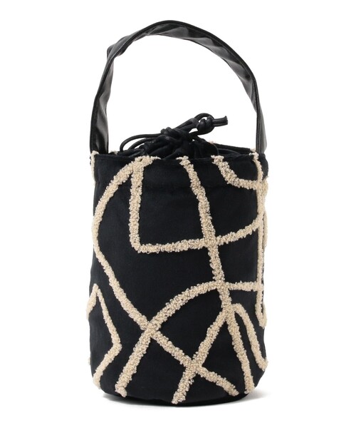 Ray BEAMS（レイビームス）の「beej × Ray BEAMS / 別注 Velour ミニ  バッグ（トートバッグ・レディース・ブラック/ブラウン・ONE SIZE）」の6枚目の写真